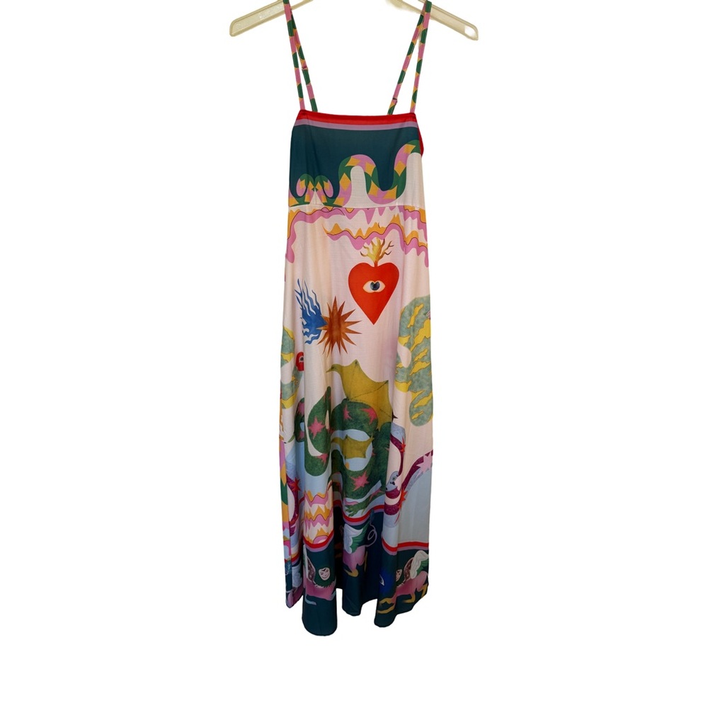 Colorful Maxi Dress with Heart Design